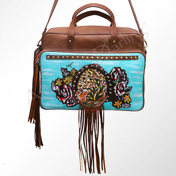 American Darling Hand Painted Duffel Genuine Leather Women Bag Western Handbag Purse